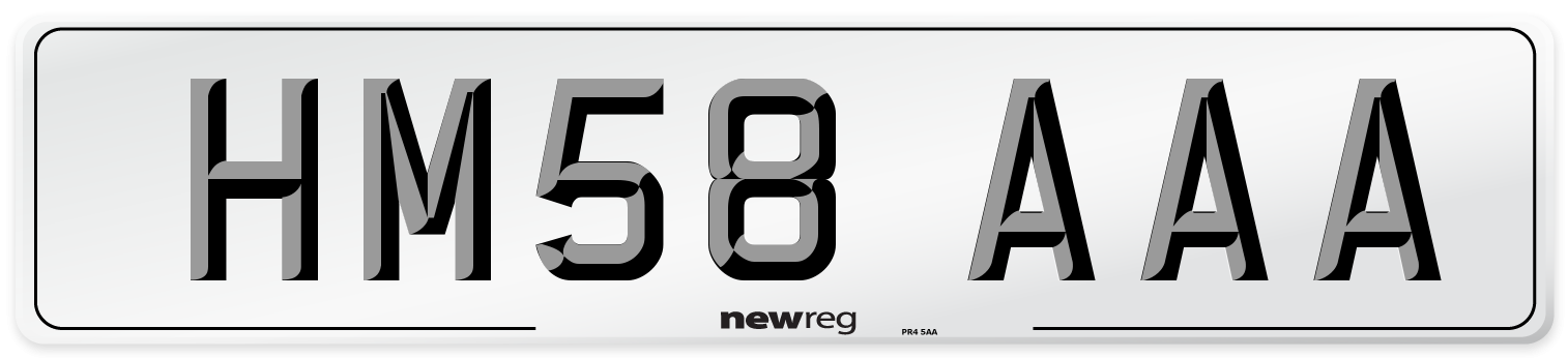 HM58 AAA Number Plate from New Reg